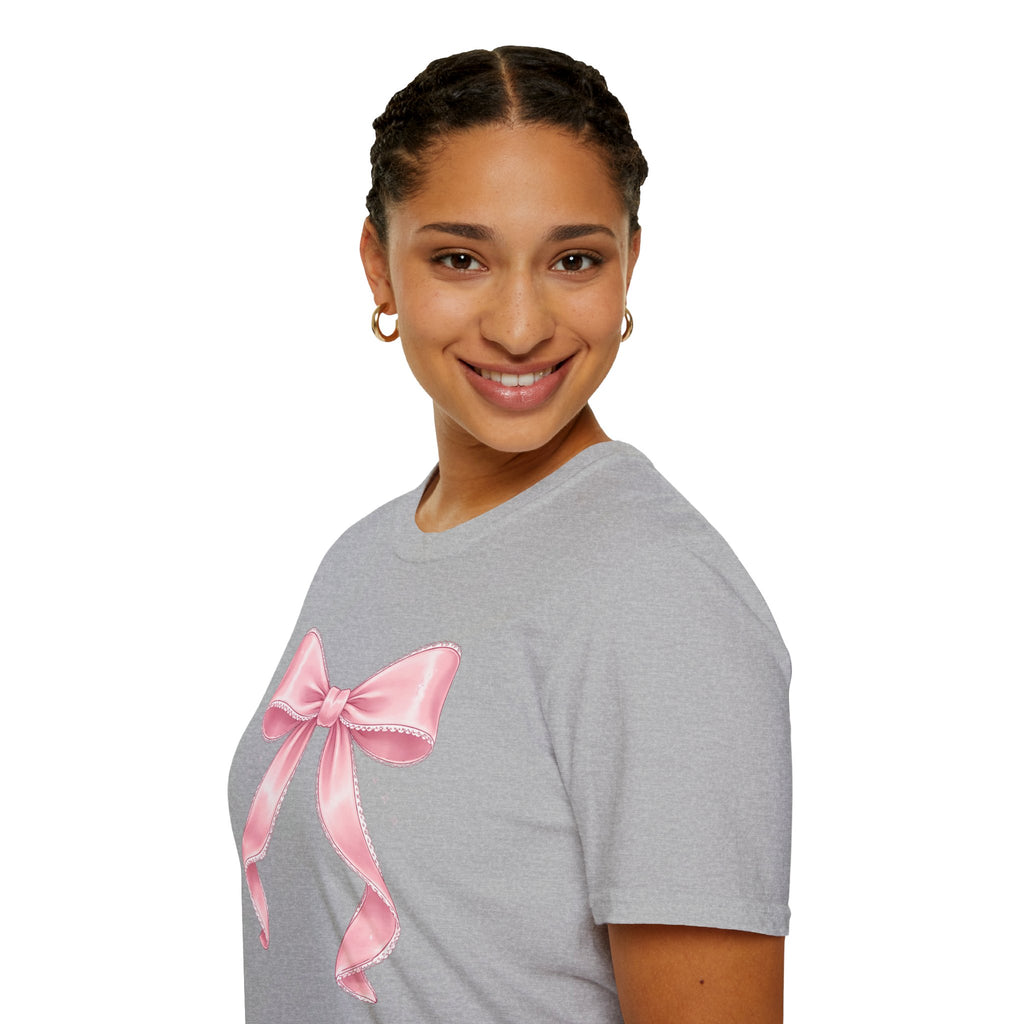 Pink Ribbon Bow T-Shirt — Cute Pastel Gift-Ready Top