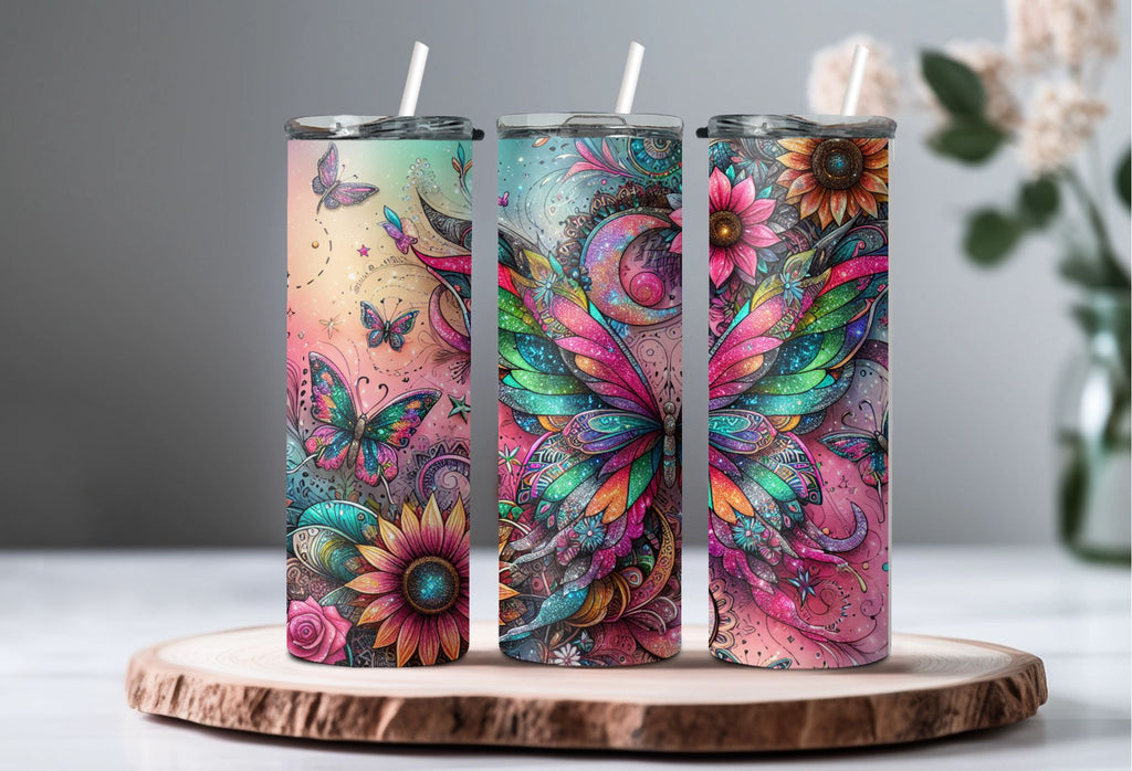 Pink Butterfly Tumbler 2