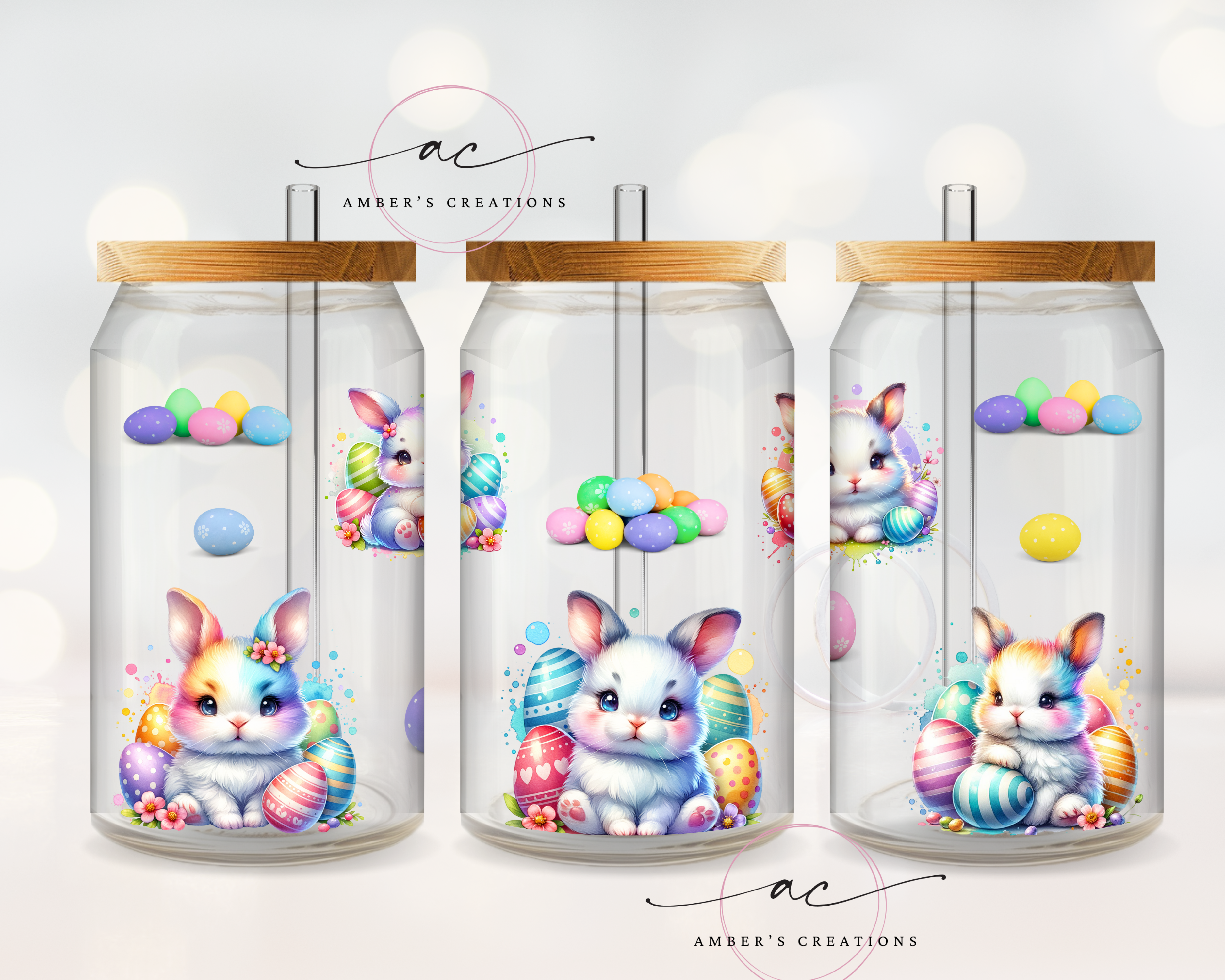 Baby Bunny 16oz Glass tumbler