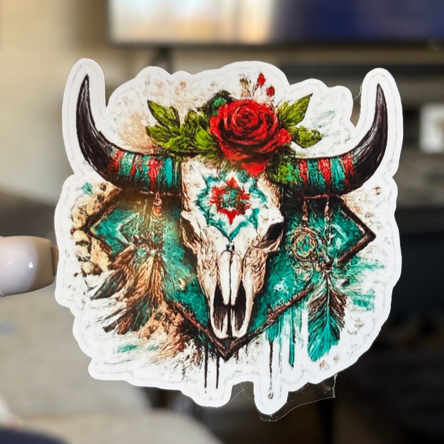 Cow Skull Sticker one