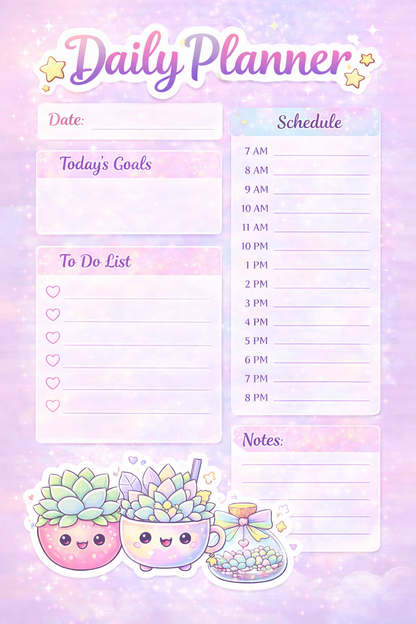 Succulents Daily Planner