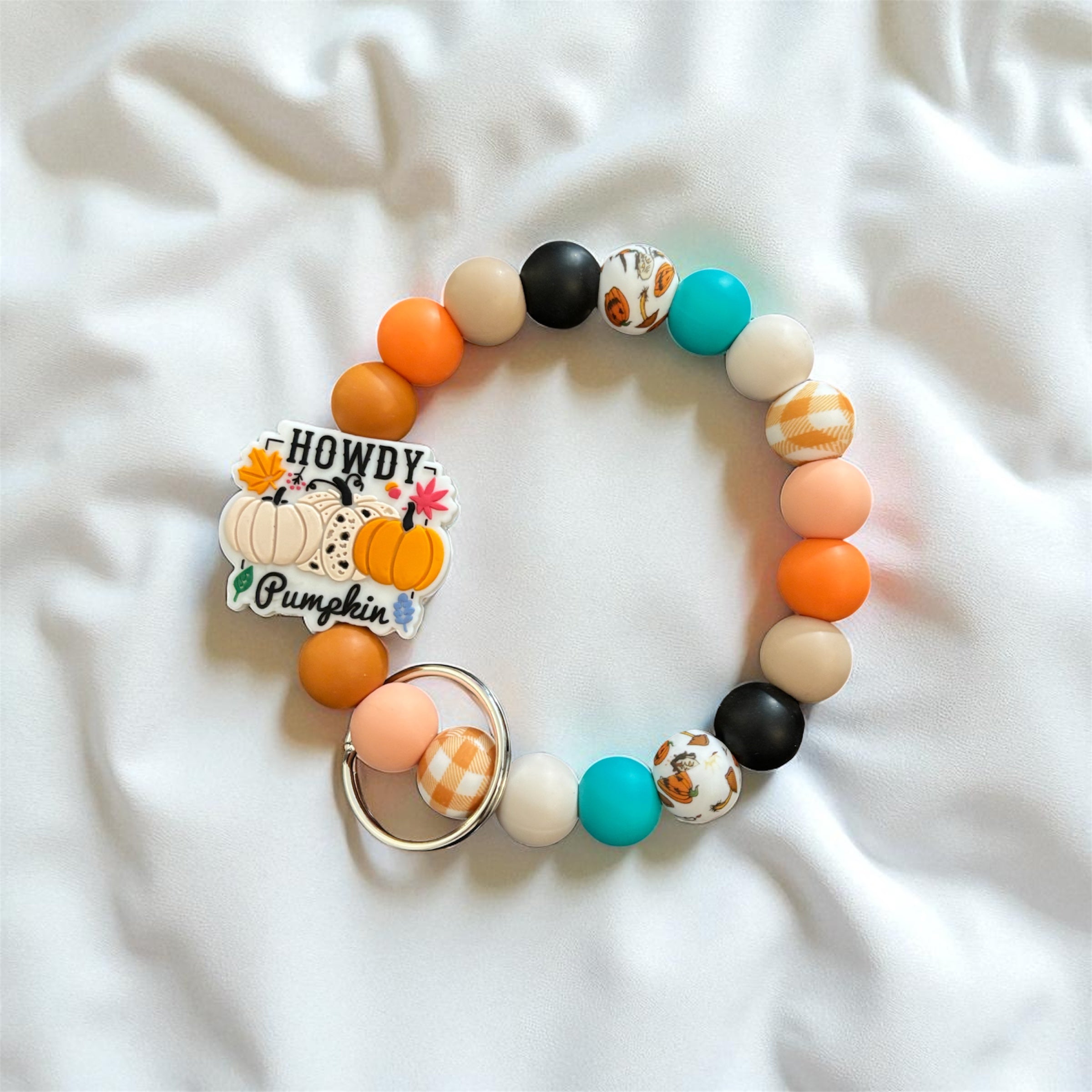 Howdy Pumpkin wristlet keychain