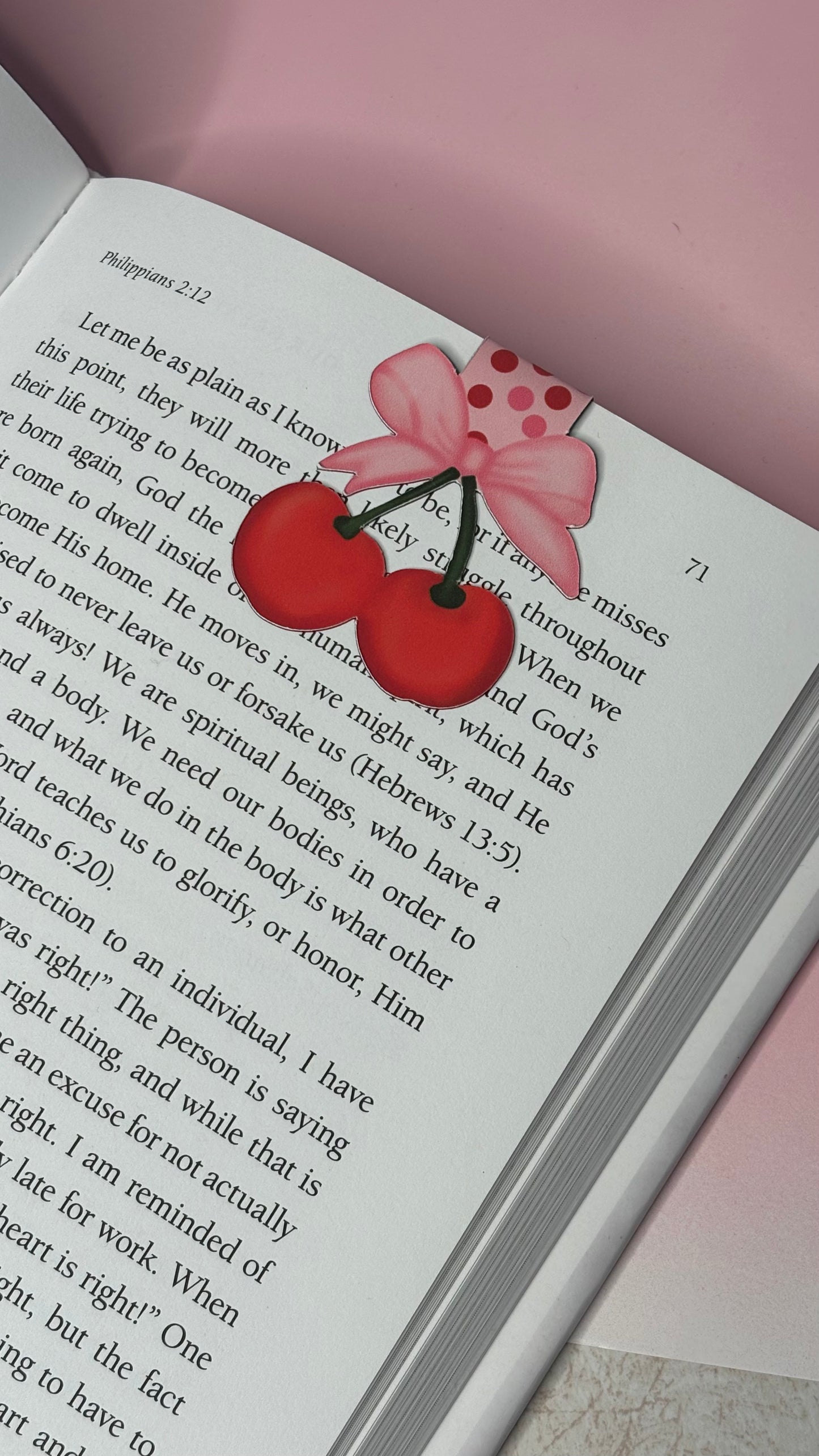 Cherry Magnetic Bookmark