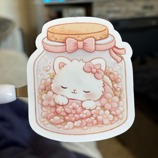 Kitten in Jar Sticker