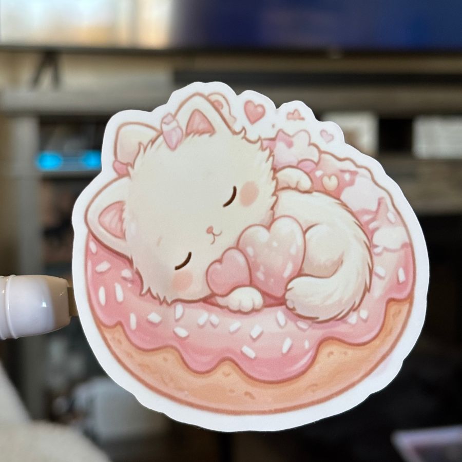 Kitten in Donut Sticker