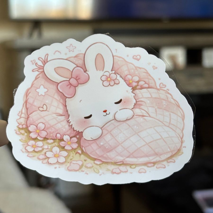 Bunny Sleeping with Blanket Sticker