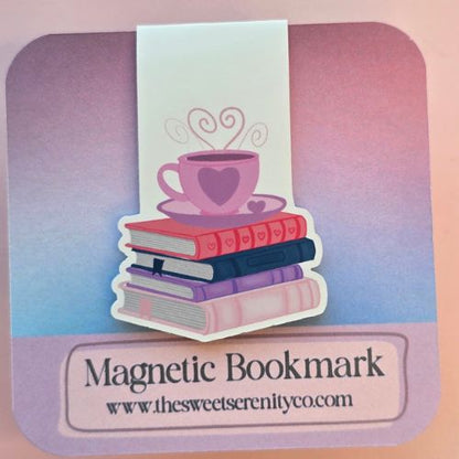 Book stack with coffee Magnetic Bookmark