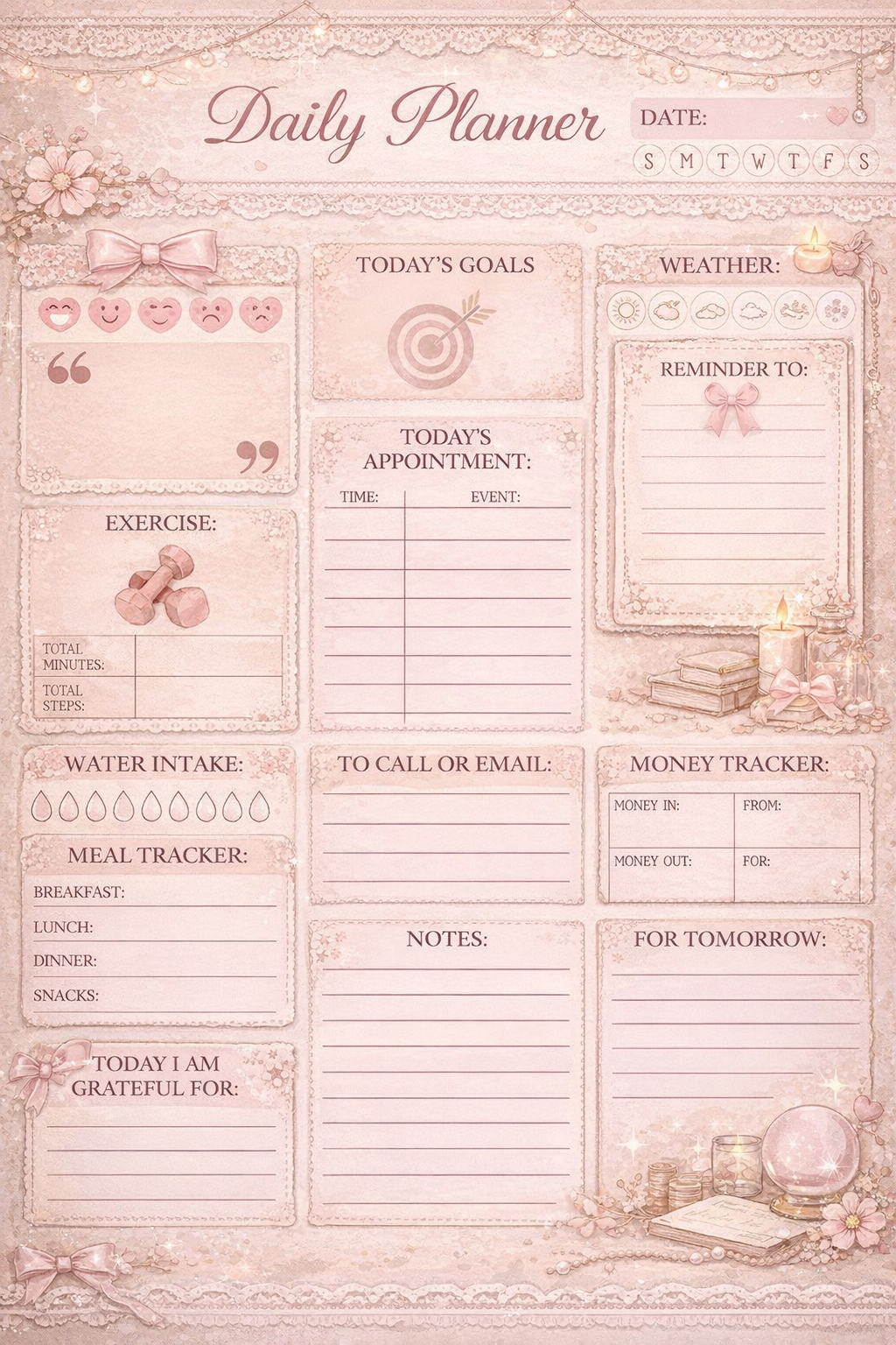 Coquette Dialy Planner