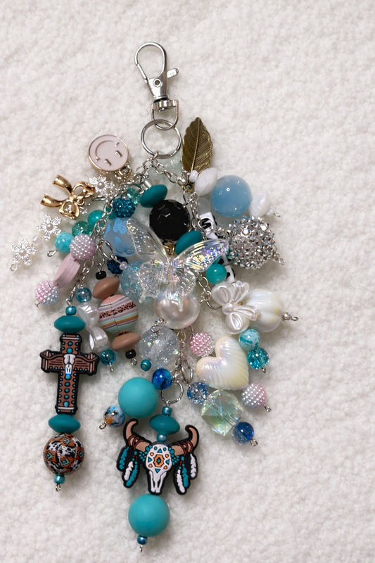 Handmade Turquoise Mama Boho Cluster Keychain