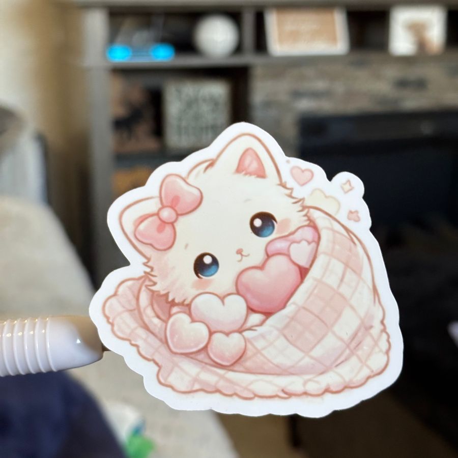 Kitten in Blanket Sticker