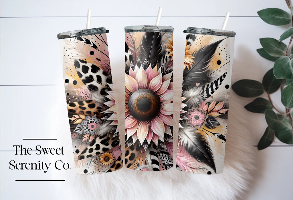 Pink & yellow sunflower Tumbler