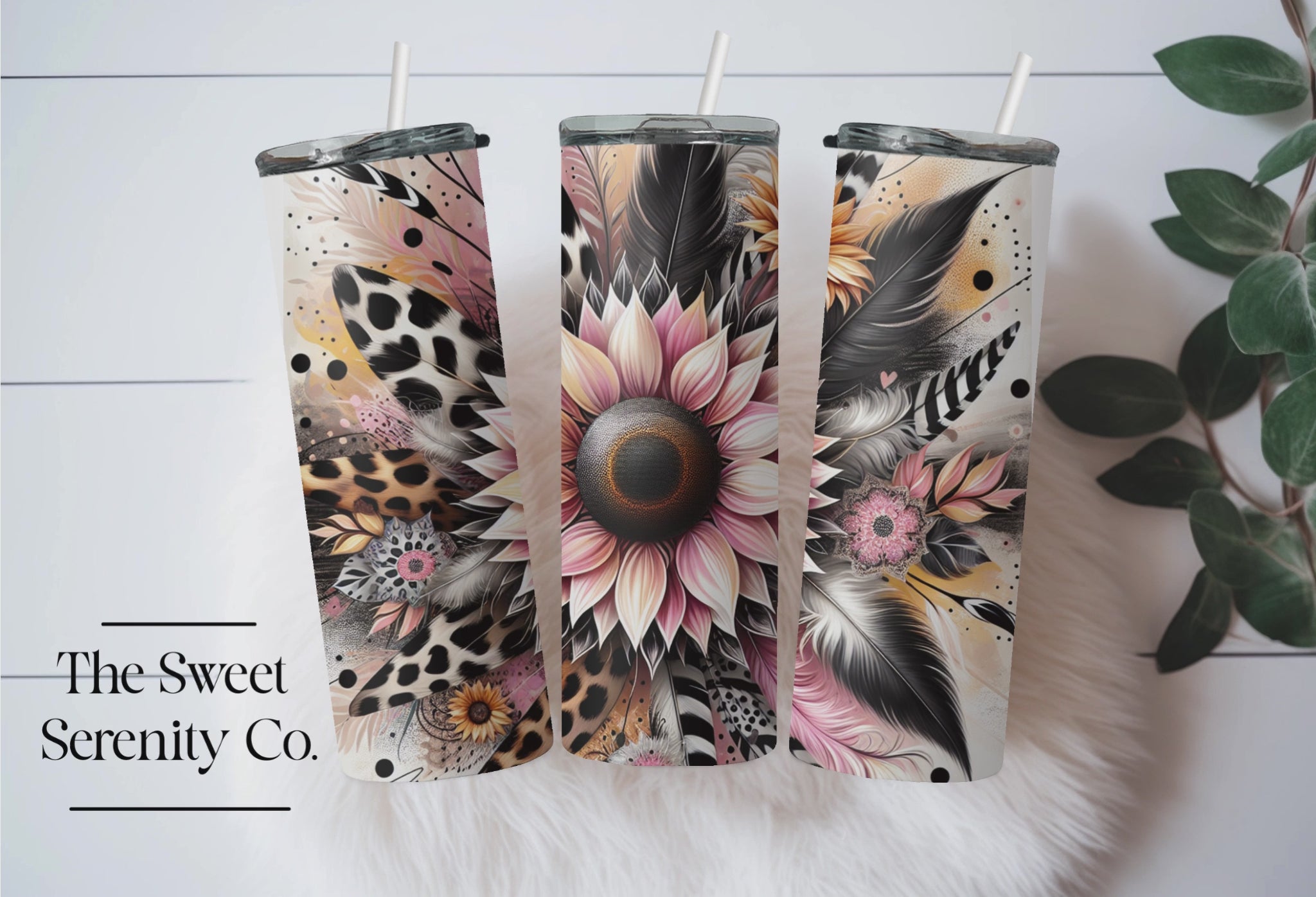 Pink & yellow sunflower Tumbler