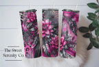 Pink & Black flower Tumbler