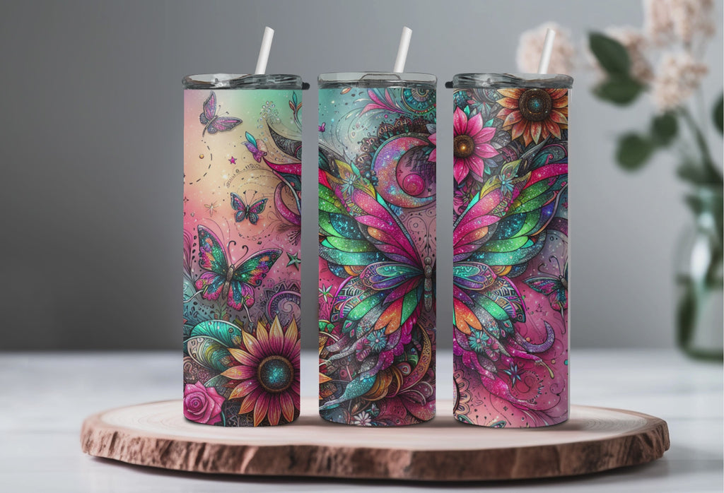 Pink Butterfly Tumbler 2