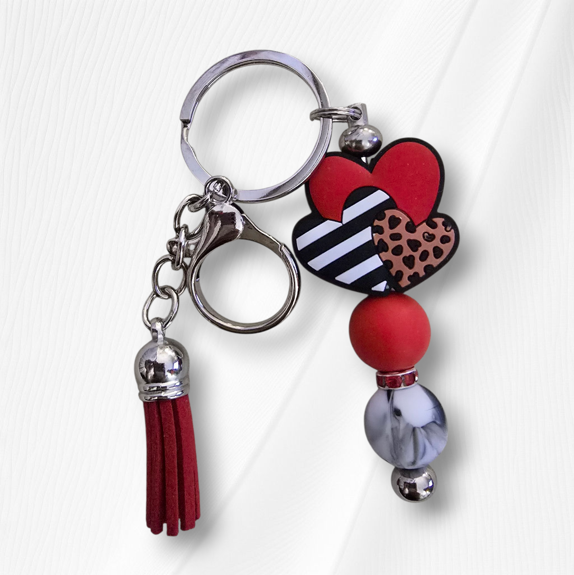 Red & Black Heart Keychain